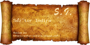 Sátor Indira névjegykártya